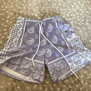 Paisley Patterned Athletic Shorts